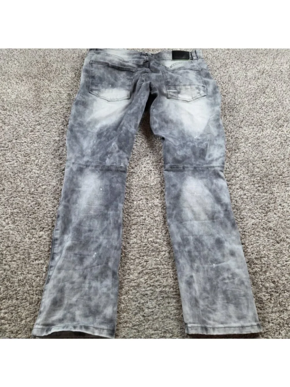 SMOKE RISE Jeans Mens 38x32 Gray Distressed Slim Fit Denim